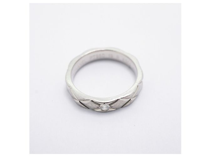 Chanel Matelassé Platin-Diamantring - Ansicht 3