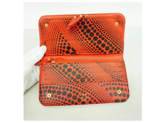 Louis Vuitton Monogram Portefeuille Insolite Long Wallet Rosso - vista 3