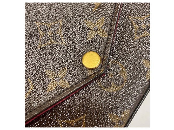 Louis Vuitton Monogram Pochette Felicie Wallet Marrone Fuschia - vista 10