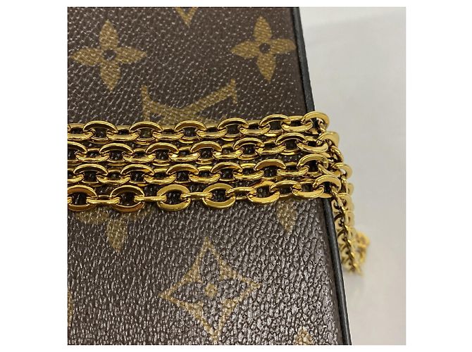Louis Vuitton Monogram Pochette Felicie Wallet Marrone Fuschia - vista 11
