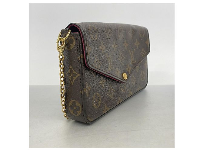 Louis Vuitton Monogram Pochette Felicie Wallet Marrone Fuschia - vista 2