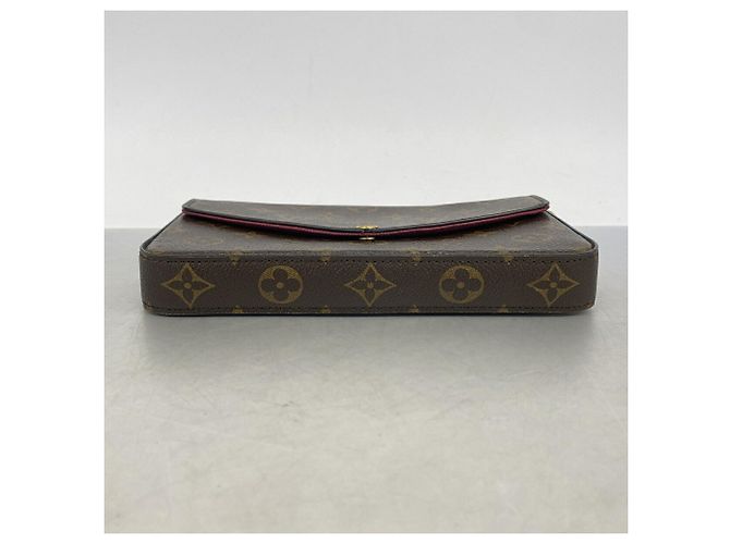 Louis Vuitton Monogram Pochette Felicie Wallet Marrone Fuschia - vista 3