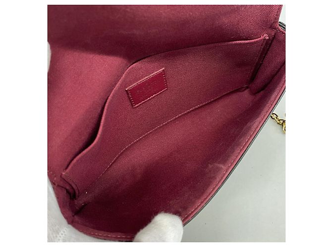 Louis Vuitton Monogram Pochette Felicie Wallet Marrone Fuschia - vista 4