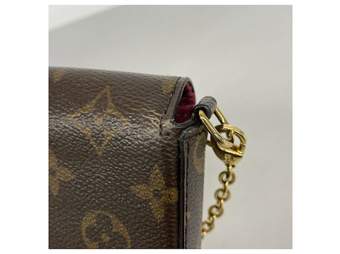 Louis Vuitton Monogram Pochette Felicie Wallet Marrone Fuschia - vista 6