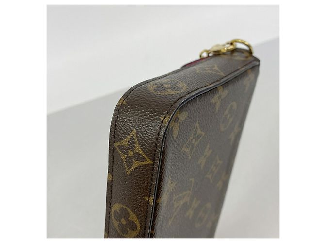Louis Vuitton Monogram Pochette Felicie Wallet Marrone Fuschia - vista 7