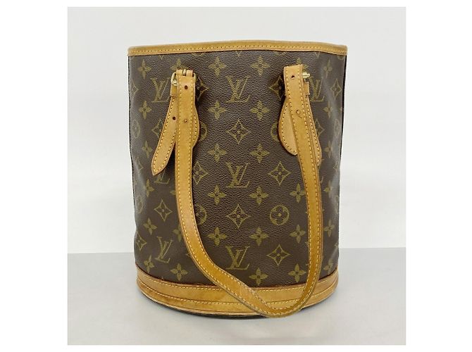 Borsa Tote Louis Vuitton Monogram Bucket PM Marrone - vista 10