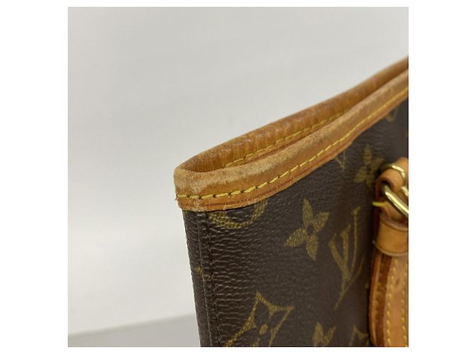 Borsa Tote Louis Vuitton Monogram Bucket PM Marrone - vista 9
