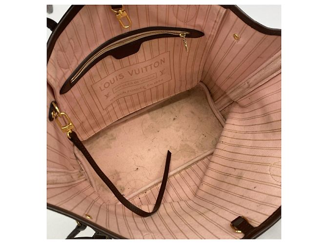 Borsa Tote Louis Vuitton Damier Neverfull MM Rosa Damier ebene - vista 4