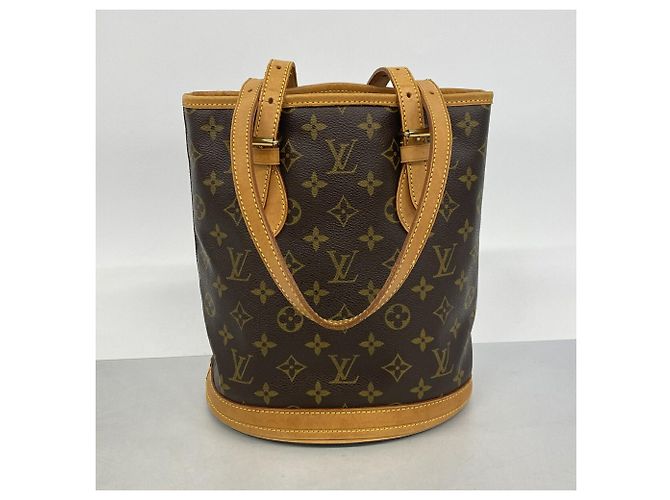 Borsa Tote Louis Vuitton Monogram Bucket PM Marrone - vista 11