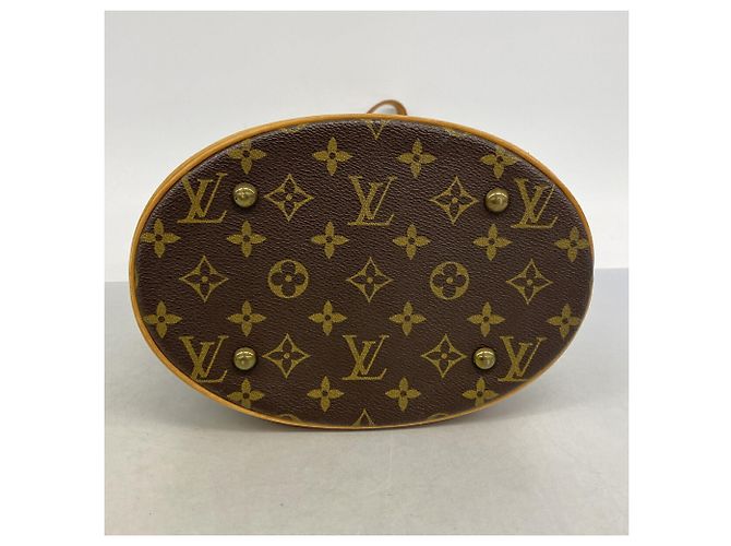 Borsa Tote Louis Vuitton Monogram Bucket PM Marrone - vista 3