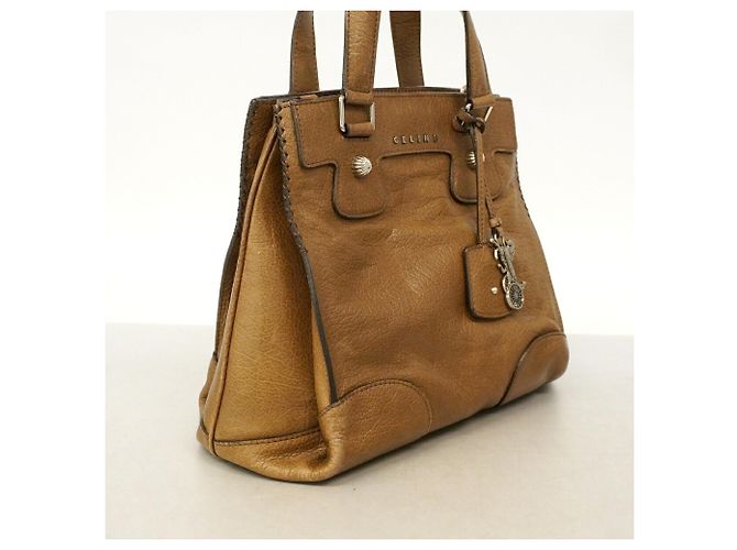 Céline Borsa a mano Celine in pelle marrone - vista 2
