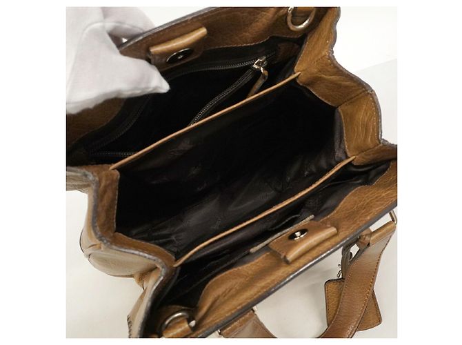 Céline Borsa a mano Celine in pelle marrone - vista 4