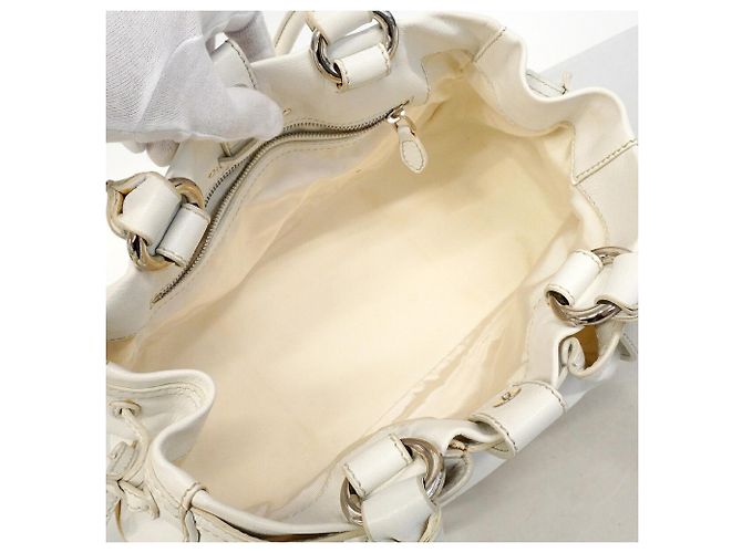 16 Céline Borsa a mano Celine in pelle bianca Bianco - vista 4