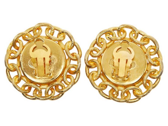 Orecchini a cerchio Chanel Marrone D'oro - vista 3