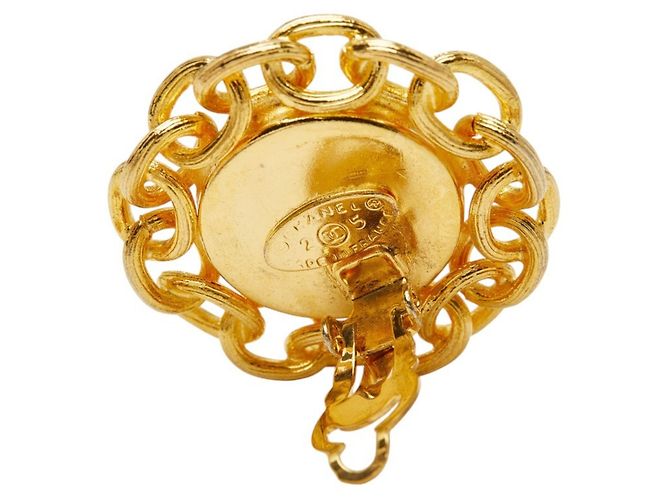 Orecchini a cerchio Chanel Marrone D'oro - vista 4