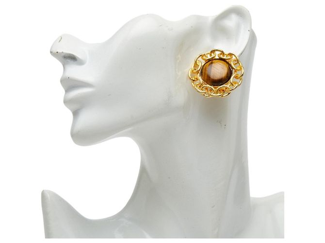 Orecchini a cerchio Chanel Marrone D'oro - vista 5