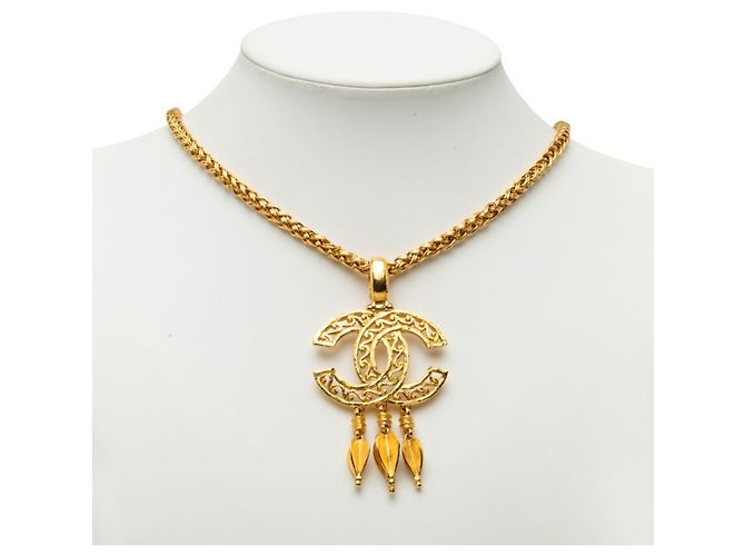 Collana a catena Chanel Vintage Coco Mark Rogue D'oro - vista 6
