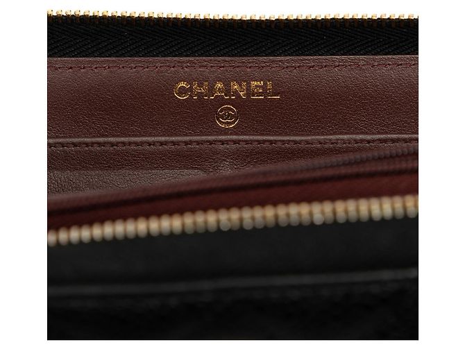 Monedero Chanel Matelassé Coco Mark Negro Burdeos - vista 5