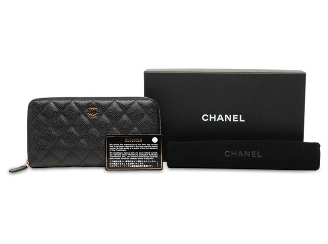Monedero Chanel Matelassé Coco Mark Negro Burdeos - vista 7