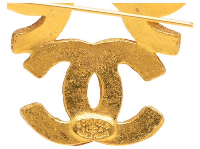 Spilla Chanel Vintage Coco Mark D'oro - vista 3