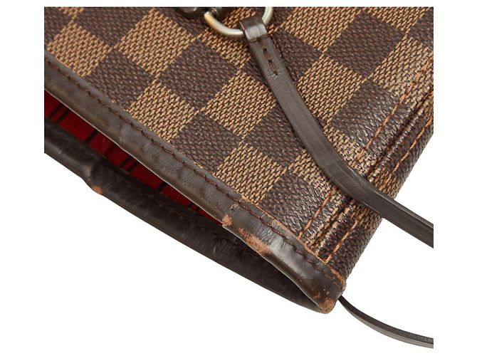 Borsa Tote Louis Vuitton Damier Neverfull MM Marrone Damier ebene - vista 11