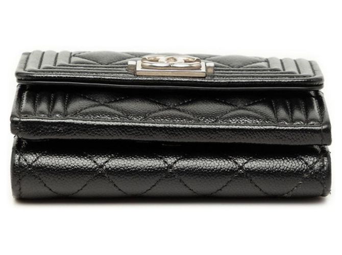 Le Boy Carteira Chanel Boy Coco Mark Small Mini Wallet Preto - vista 3
