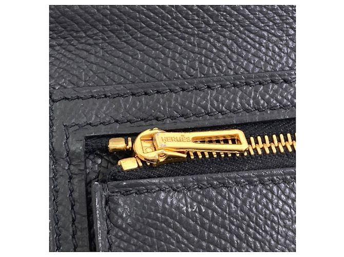 Hermès Hermes Bearn Soufflé Langbeutel aus Epsom-Leder Schwarz - Ansicht 11