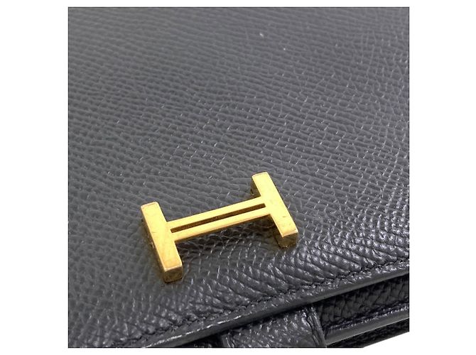 Hermès Hermes Bearn Soufflé Langbeutel aus Epsom-Leder Schwarz - Ansicht 12
