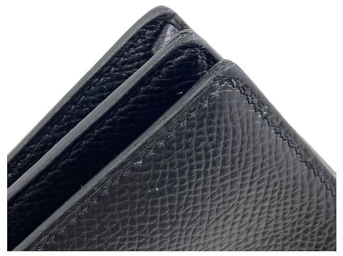Hermès Hermes Bearn Soufflé Langbeutel aus Epsom-Leder Schwarz - Ansicht 14