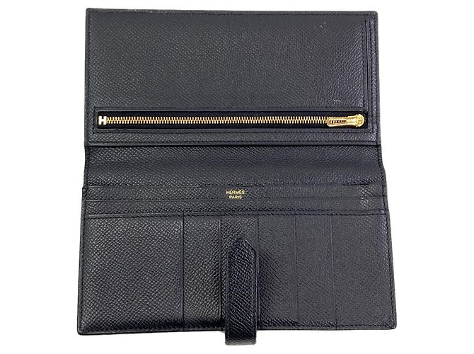 Hermès Hermes Bearn Soufflé Langbeutel aus Epsom-Leder Schwarz - Ansicht 4