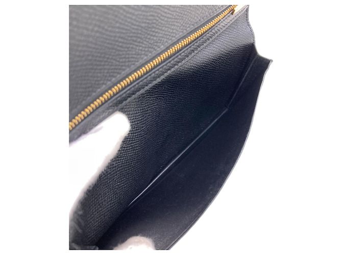 Hermès Hermes Bearn Soufflé Langbeutel aus Epsom-Leder Schwarz - Ansicht 5