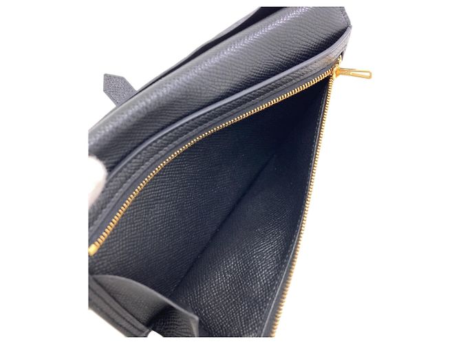 Hermès Hermes Bearn Soufflé Langbeutel aus Epsom-Leder Schwarz - Ansicht 6