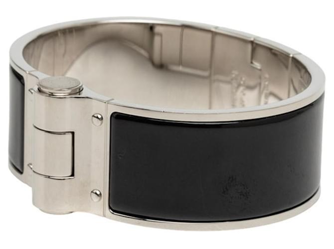 Hermès Bracciale Rigido Hermes Chanier Nero Argento - vista 2