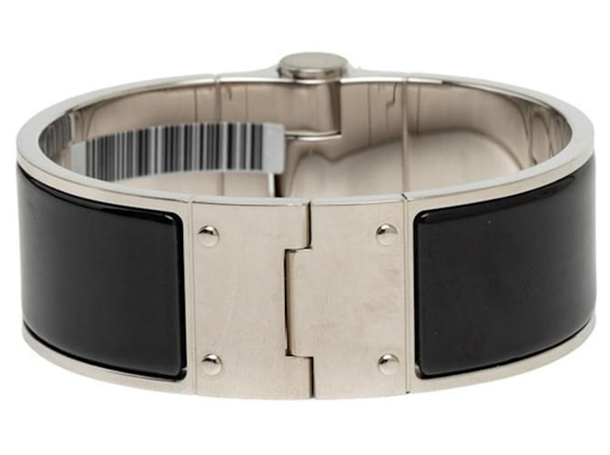 Hermès Bracciale Rigido Hermes Chanier Nero Argento - vista 3