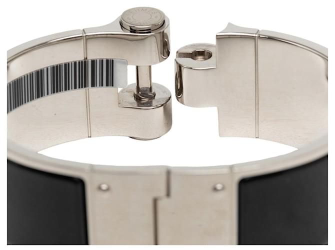 Hermès Bracciale Rigido Hermes Chanier Nero Argento - vista 5
