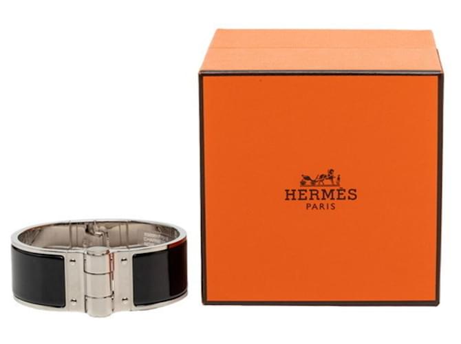 Hermès Bracciale Rigido Hermes Chanier Nero Argento - vista 7