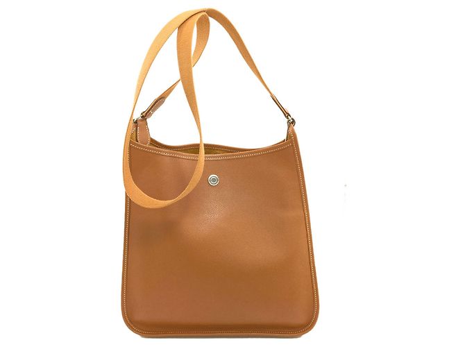 Hermès Borsa a tracolla Hermes Vespa PM Gold Marrone - vista 2