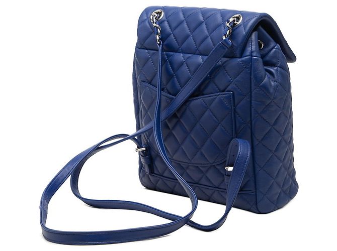 Timeless Zaino Chanel Matelassé Coco Mark Blu - vista 2