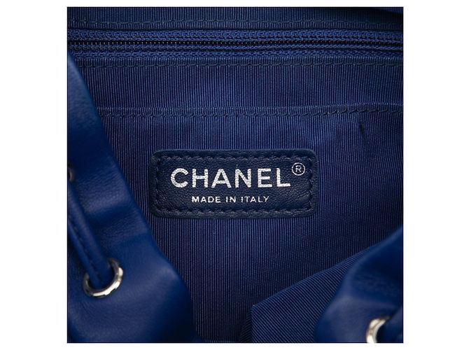 Timeless Zaino Chanel Matelassé Coco Mark Blu - vista 5