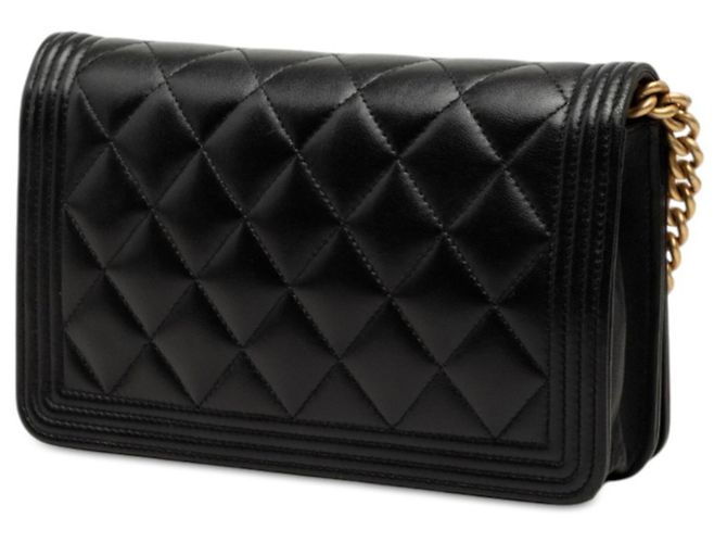 Chanel Boy Chain Wallet aus Lammleder Schwarz - Ansicht 2