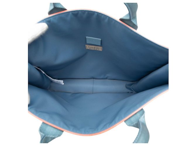 Borsa tote Gucci in nylon e tessuto rosa e blu - vista 4