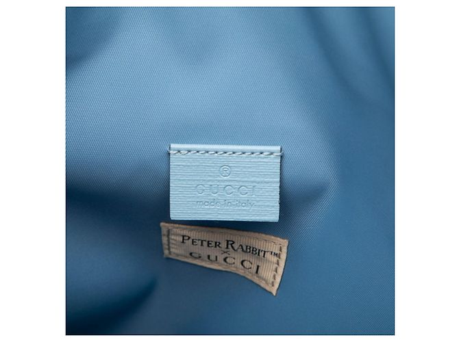 Borsa tote Gucci in nylon e tessuto rosa e blu - vista 6