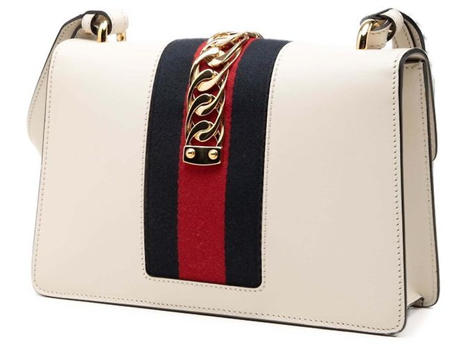 Borsa a mano Gucci Sherry Line Sylvie Bianco - vista 2