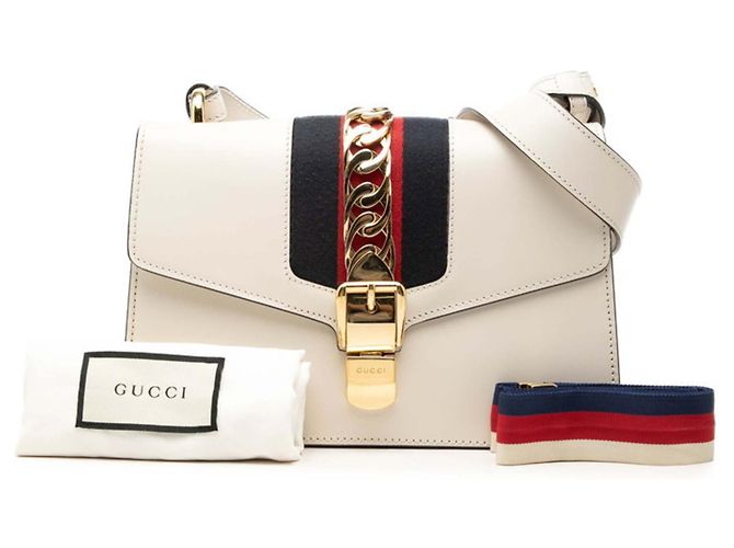 Borsa a mano Gucci Sherry Line Sylvie Bianco - vista 7
