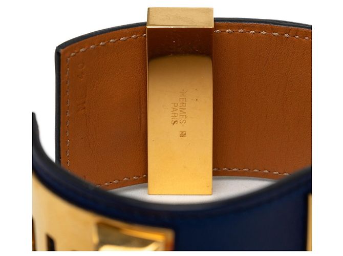 Hermès Hermes Collier de Chien Bracelet - Size S, Navy and Gold D'oro Blu navy - vista 5