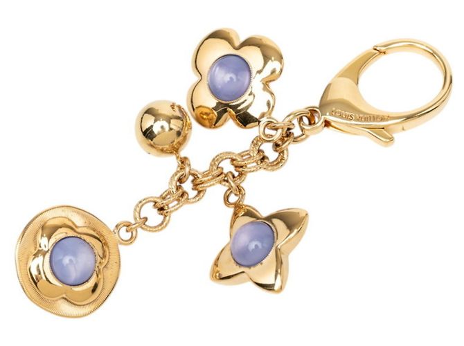 Portachiavi ciondolo Louis Vuitton Monogram Flower D'oro Porpora - vista 2
