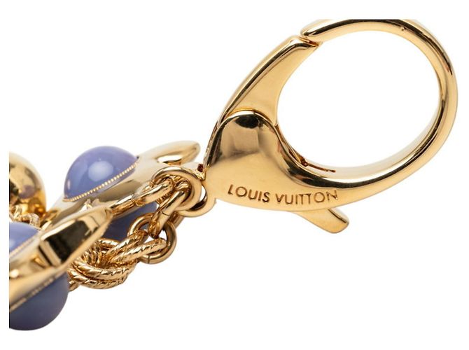 Portachiavi ciondolo Louis Vuitton Monogram Flower D'oro Porpora - vista 3