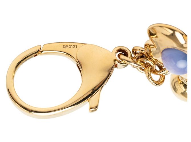 Portachiavi ciondolo Louis Vuitton Monogram Flower D'oro Porpora - vista 4