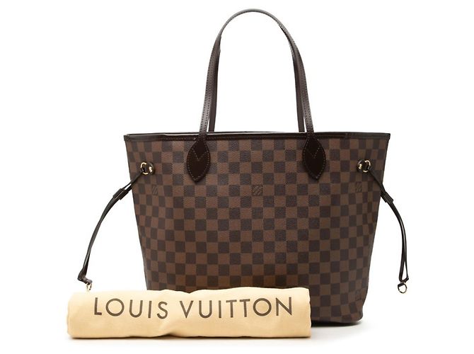 Borsa Tote Louis Vuitton Damier Neverfull MM Marrone - vista 7