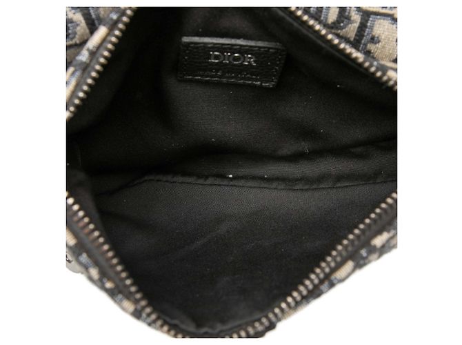 Borsa a tracolla Saddle Dior Oblique Christian Dior Nero Beige - vista 4